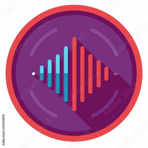 Waveform for voice command signal icon vector illustration
