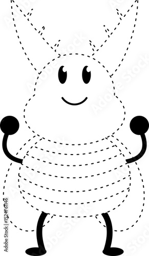 beetle bug instect cartoon tracing line