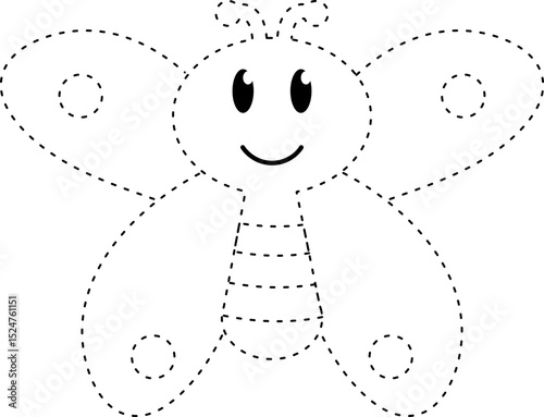 butterfly bug instect cartoon tracing line