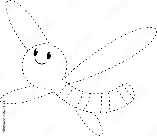 dragonfly bug instect cartoon tracing line