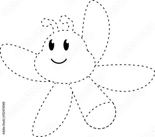 firefly bug instect cartoon tracing line