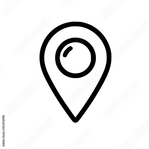 Clean Line Art Location Pin Icon – Modern GPS Symbol for Maps, Navigation, and Web Interfaces