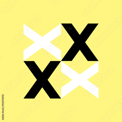 Letter X vector, logo. Useful as branding symbol, corporate identity, alphabet element, app icon, clip art and illustration.