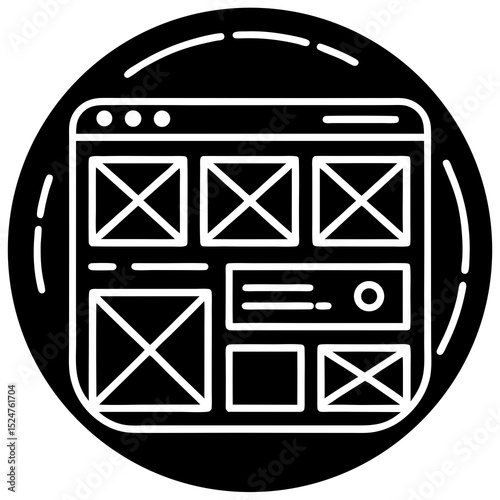 UX wireframe layout interface icon vector illustration