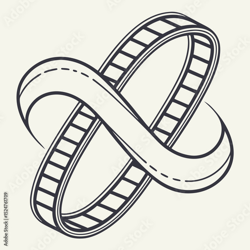 Minimalist Möbius strip vector icon vector illustration