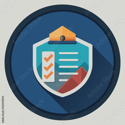 Habits tracking circular progress icon vector illustration