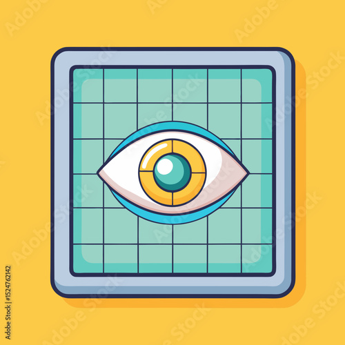 High-tech biometric retina scan icon vector illustration