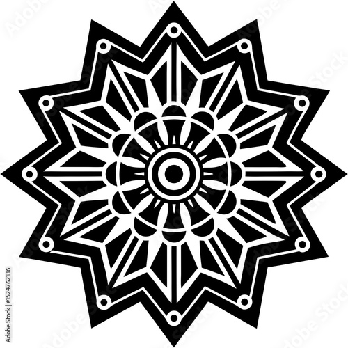 Digital mandala minimalist design icon vector illustration