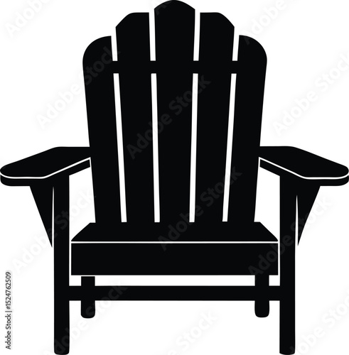 Classic Adirondack chair silhouette vector, Adirondack chair silhouette design