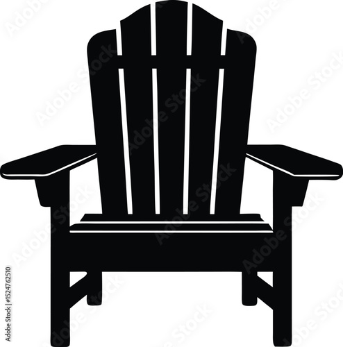Classic Adirondack chair silhouette vector, Adirondack chair silhouette design