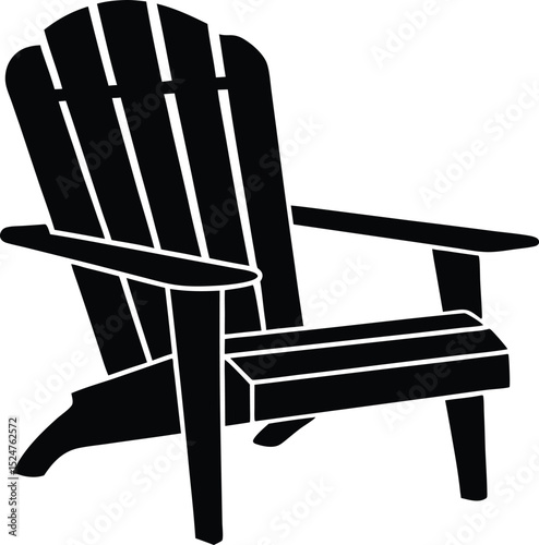 Classic Adirondack chair silhouette vector, Adirondack chair silhouette design