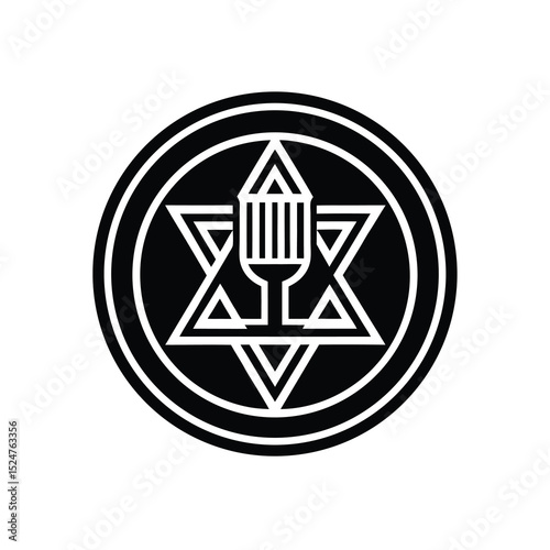 clean silhouette of a hanukkah gelt coin  gold blu.eps