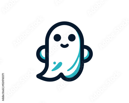 Halloween T-shirt ghost logo in clean style