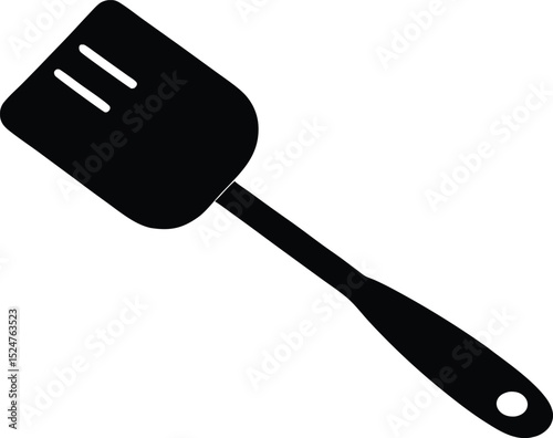 Cooking spatula silhouette, Minimalist Spatula Handle silhouette vector illustration