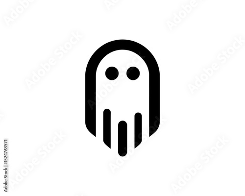Black and white ghost design for T-shirt