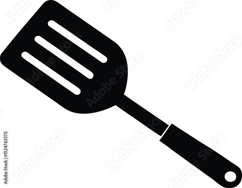Cooking spatula silhouette, Minimalist Spatula Handle silhouette vector illustration