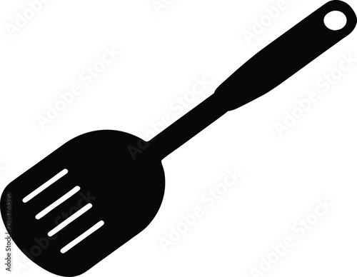 Cooking spatula silhouette, Minimalist Spatula Handle silhouette vector illustration