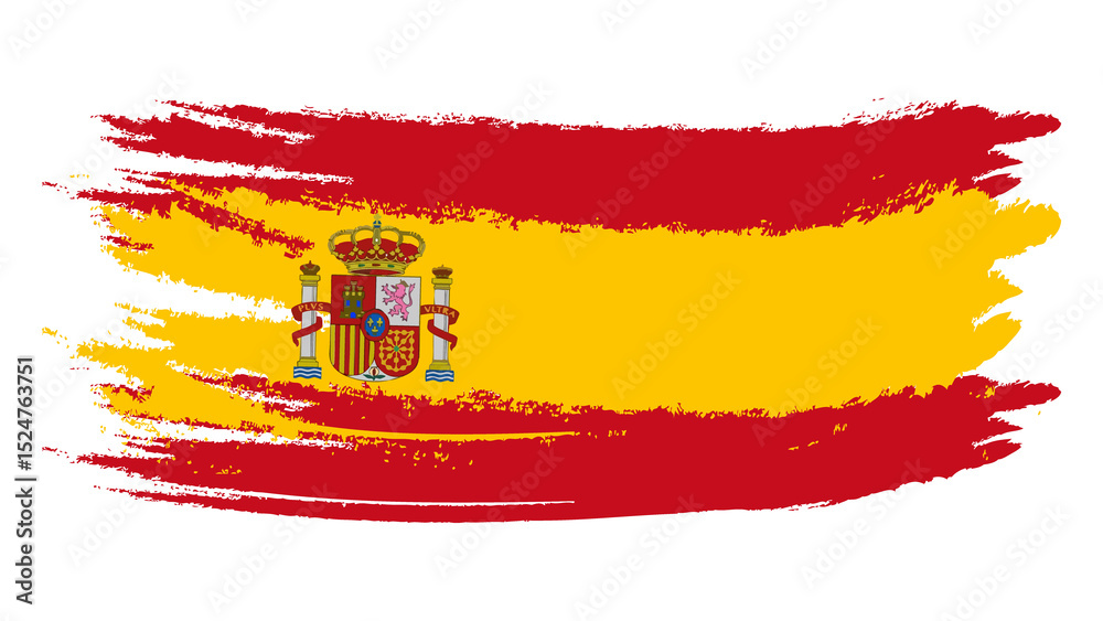 Fototapeta premium Spain flag brush stroke style
