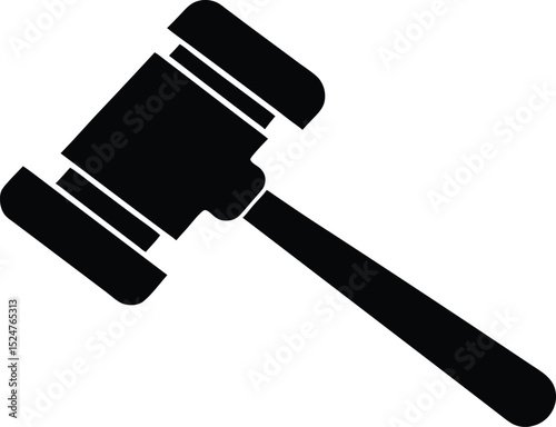 Judge gavel line art silhouette vector illustration. judge hammer silhouette vector illustration.