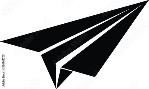 paper plane silhouette, paper plane black silhouette vector, paper plane clipart design