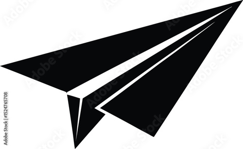 paper plane silhouette, paper plane black silhouette vector, paper plane clipart design