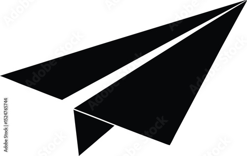 paper plane silhouette, paper plane black silhouette vector, paper plane clipart design