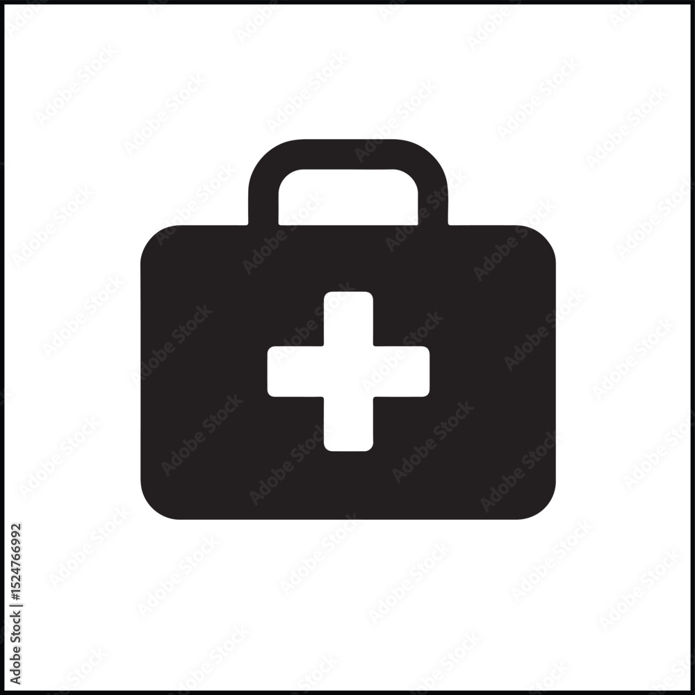 First aid kit silhouette icon First aid kit silhouette icon