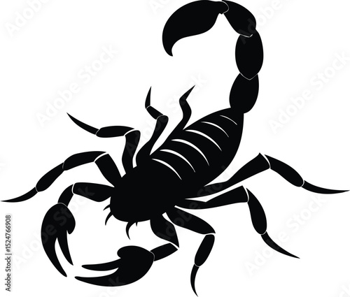 Silhouette Vector illustration of a black scorpion, Scorpion silhouette vector illustration