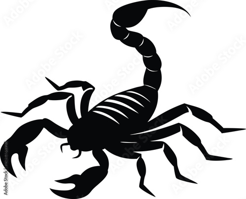 Silhouette Vector illustration of a black scorpion, Scorpion silhouette vector illustration