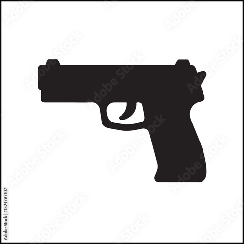 Gun silhouette icon in flat design