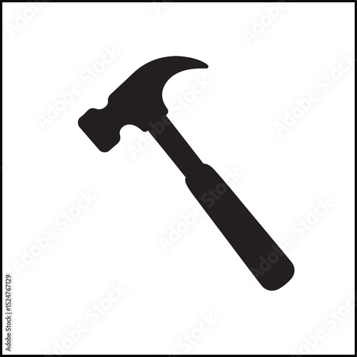 Wallpaper Mural Hammer tool black flat silhouette Torontodigital.ca