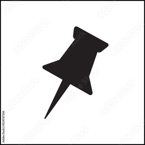 Location pin flat black silhouette