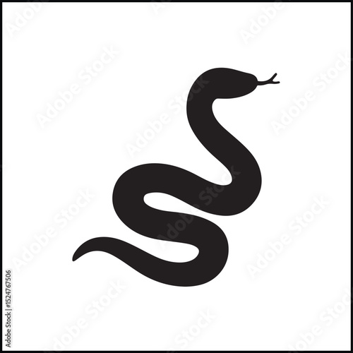 Snake silhouette flat vector