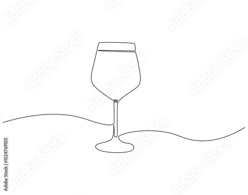Cocktail drink continuous line drawing. Cocktail vector line art. Exotic drinks concept