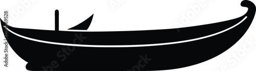 Canoe boat silhouette, A  boat or kayak on the water black, boat, canoe, kayak, silhouette vector illustration