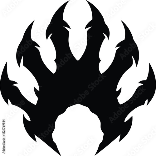 claw scratch attack wild animal vector, Animal Claw scratches mark silhouette vector illustration