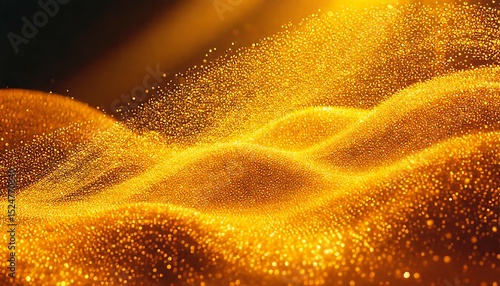 Golden Glitter Texture: Shimmering Waves Background