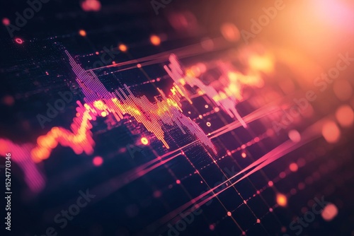 Close-up view of digital financial data visualization.