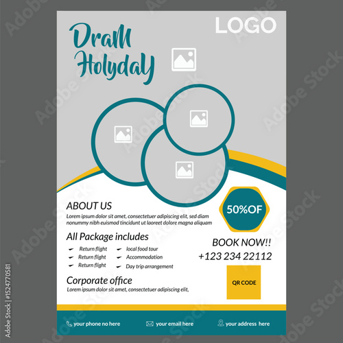 Modern travel flayer design for travel agency