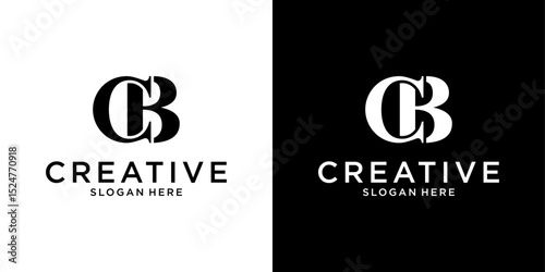 CB or BC initial letter logo design vector