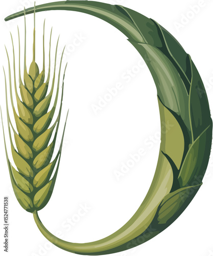Wheat grain agriculture farming harvest crop field barley rye oat natural food healthy diet 100 character editable stock vector illustration