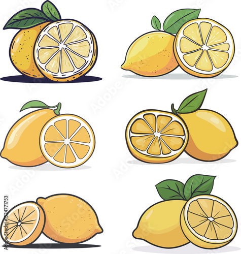 Cartoon lemon illustration material
