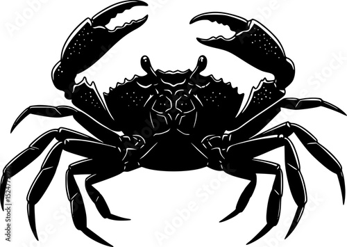 a black and white silhouette of a crab, crab, vector illustration