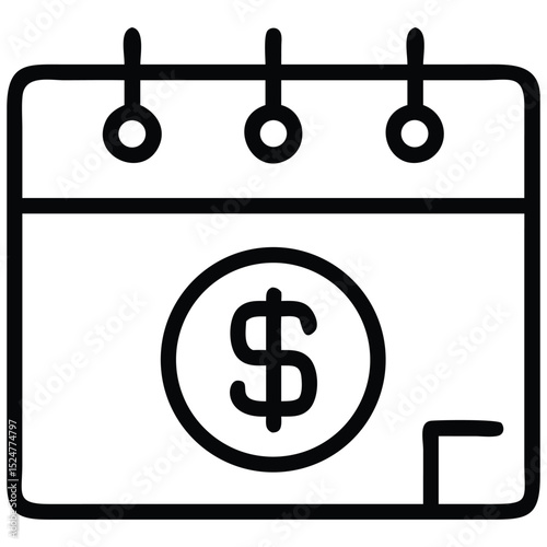 Calendar with Dollar Sign Icon Illustrating Finance Deadlines and Payment Schedules