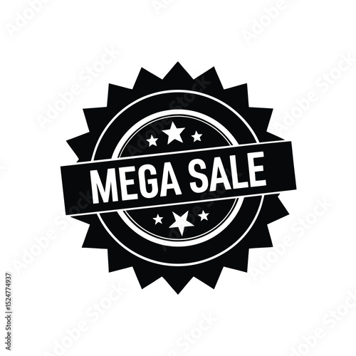 Red Mega Sale Seal Bold Text Design