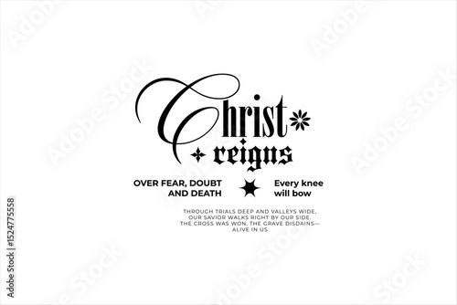 Christ Reigns, street wear icon suitable for printing merch, Religious Shirt, Christian , Bible verse, Religious Quote