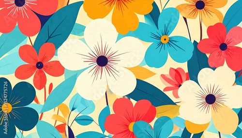 Wallpaper Mural Vibrant flower arrangement nature digital artwork colorful background close-up floral design for spring inspiration Torontodigital.ca