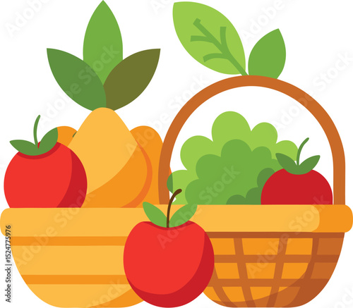 thanksgiving cornucopia basket full of apples pears vegetables symbolizing autumn harvest and seasonal farm food celebration
