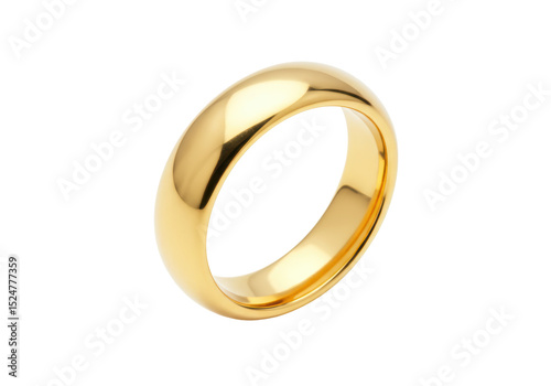 Isolated Simple Gold Ring Elegant Jewelry