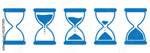  A Set of Simple Sand Watch Icons Hourglass symbol. Vector illustration.